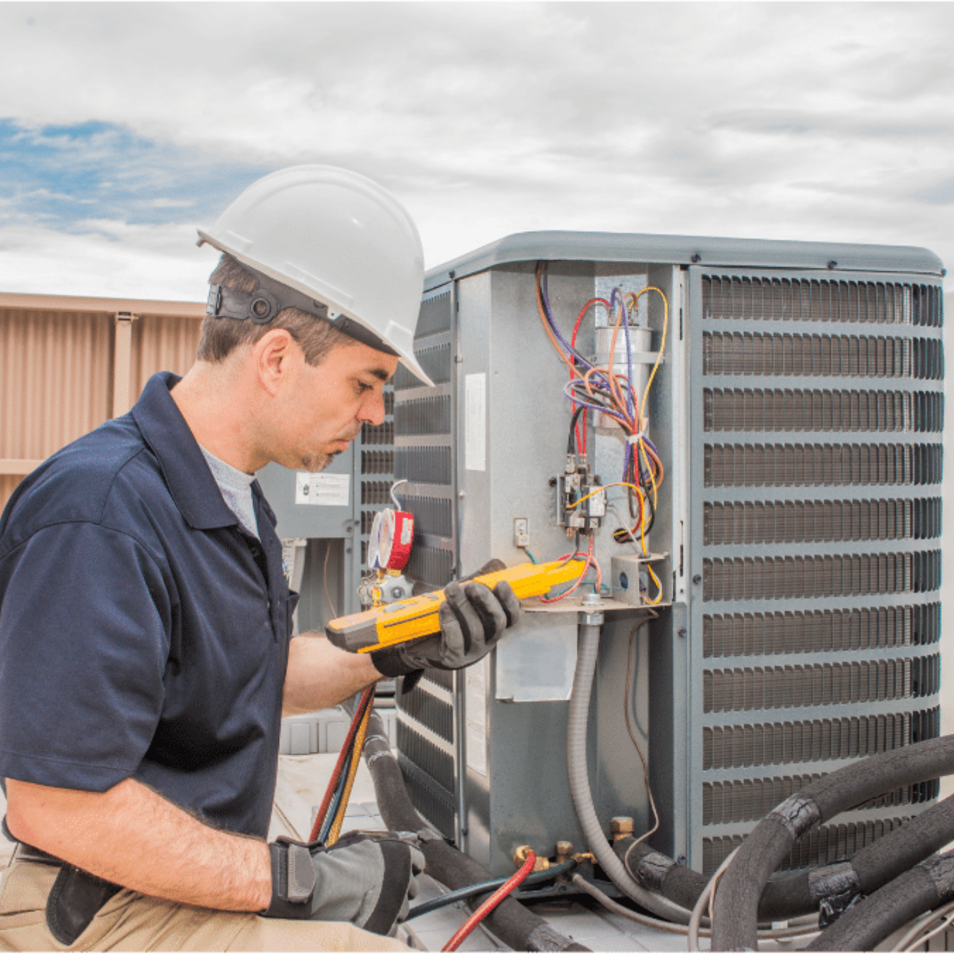 Exeter Heating & Cooling HVAC technician on a service call in Exeter, Ontario